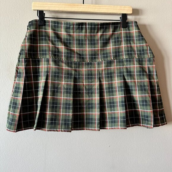 Women's 8 NWT Superdry Vintage Tweed Pleat Mini Skirt Plaid Pleated School Girl - Picture 5 of 12